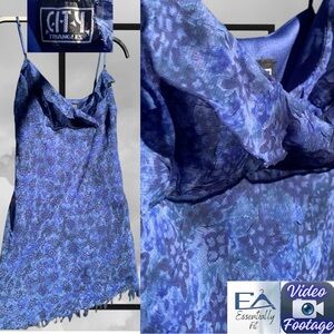 City Triangles Vintage 90s Y2K Blue Floral Fairy Grunge Slip Dress